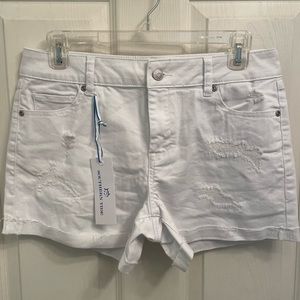 NWT Southern Tide White Denim Distressed Shorts Size 27